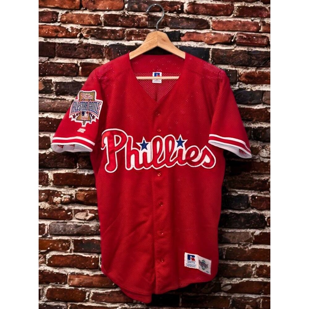Philadelphia Phillies 1996 All Star Game BP Jersey Russell Athletic USA Sz 40 M - Picture 16 of 16